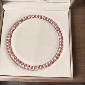 Lustrous Freshwater Non- nucleated Lavender Pink Pearl Necklace